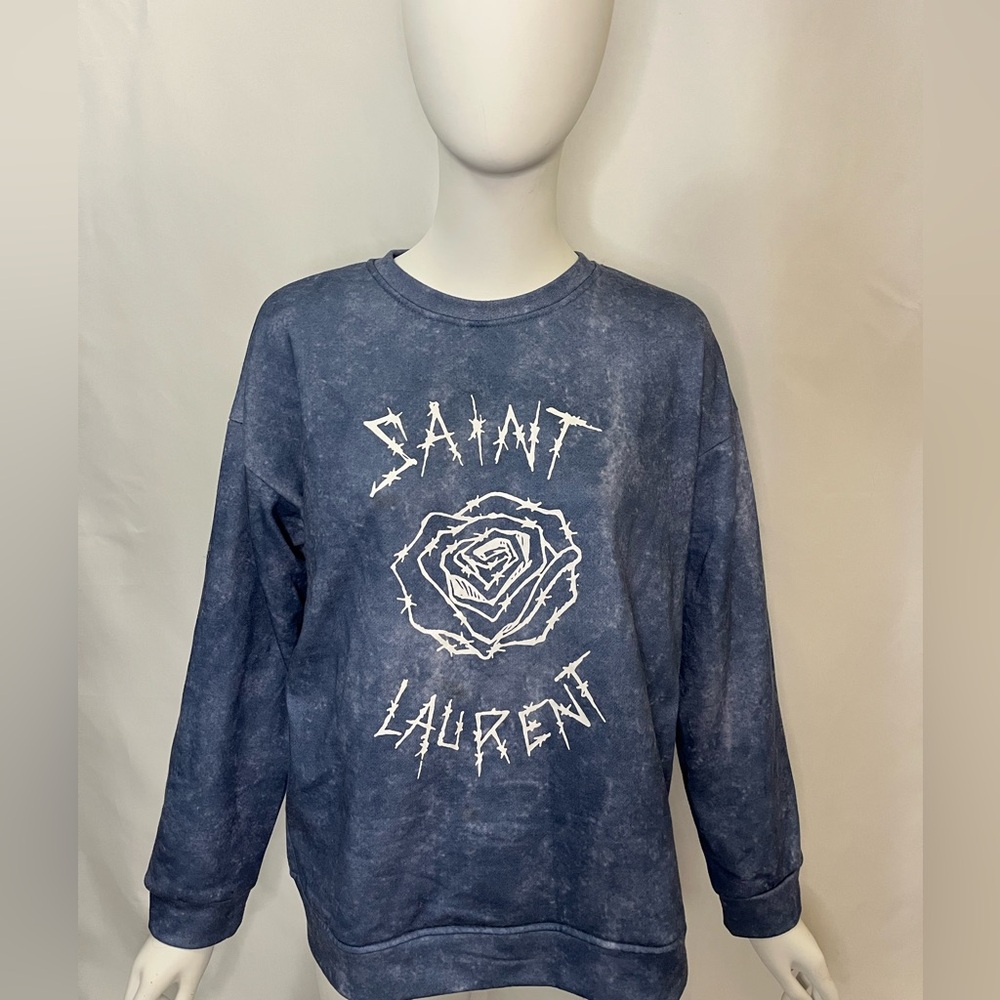 Saint Laurent Blue Rose Sweatshirt